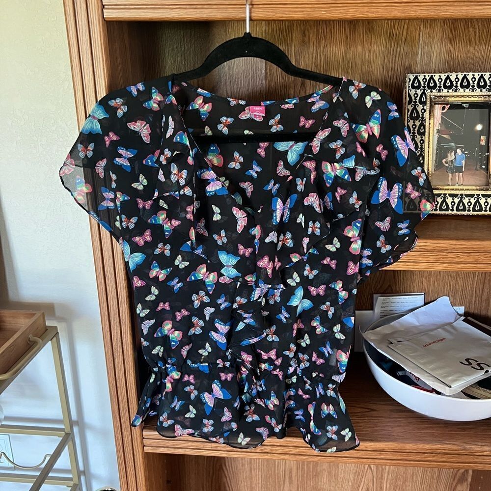 RARE FARM RIO BUTTERFLY TOP